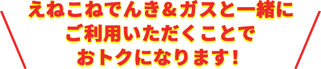 えねこねでんき&ガスと一緒にご利用いただくことでおトクになります!